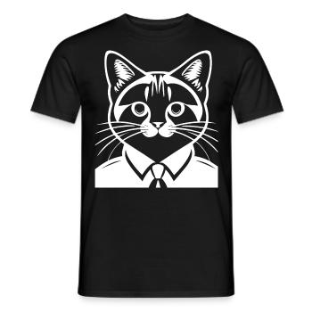 Lustige Katzensilhouette Freche Spaßkatzen - Männer T-Shirt - Schwarz - Vorne - AI Model Male 178 light (178cm)