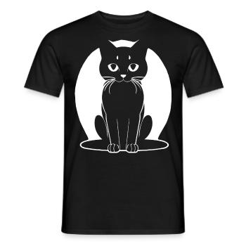 Lustige Katzensilhouette Freche Spaßkatzen - Männer T-Shirt - Schwarz - Vorne - AI Model Male 178 light (178cm)
