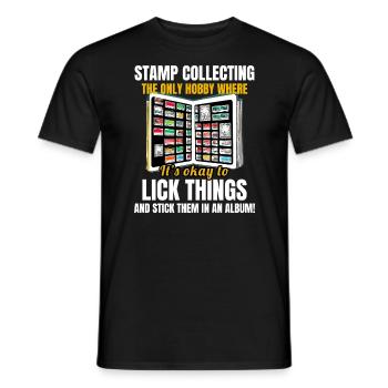Briefmarkensammler Sammler Philatelist - Männer T-Shirt - Schwarz - Vorne - AI Model Male 178 light (178cm)