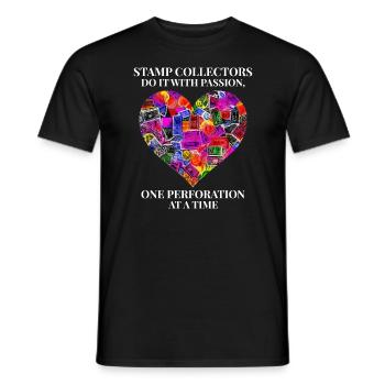Passionate Philatelists Stamp Collecting Collector - Men's T-Shirt - black - Front - AI Model Male 178 light (178cm)