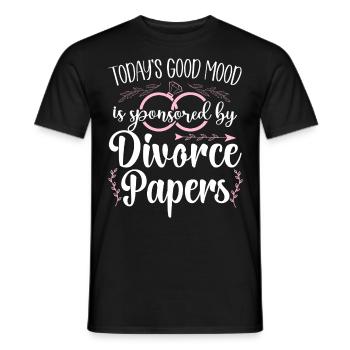 Happy Divorce Party Today's Good - Men's T-Shirt - black - Front - AI Model Male 178 light (178cm)