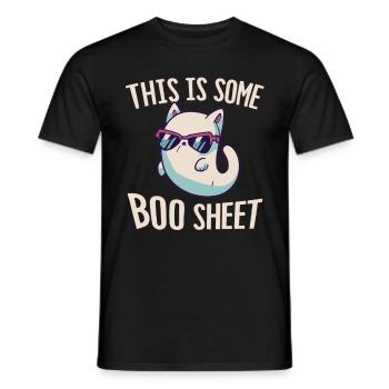 This Is Some Boo Sheet Cat Sunglasses Ghost - Men's T-Shirt - black - Front - AI Model Male 178 light (178cm)