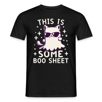 This Is Some Boo Sheet Cat Sunglasses Ghost - Men's T-Shirt - black - Front - AI Model Male 178 light (178cm)
