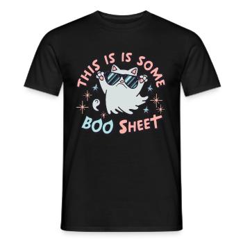 This Is Some Boo Sheet Cat Sunglasses Ghost - Men's T-Shirt - black - Front - AI Model Male 178 light (178cm)