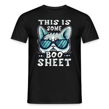 This Is Some Boo Sheet Cat Sunglasses Ghost - Men's T-Shirt - black - Front - AI Model Male 178 light (178cm)