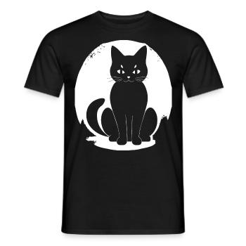 Funny Cat Silhouette Cheeky Fun Cats - Men's T-Shirt - black - Front - AI Model Male 178 light (178cm)