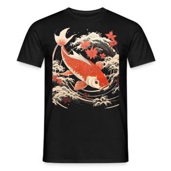 Traditional Japanese Koi Fish - Men's T-Shirt - black - Front - AI Model Male 178 light (178cm)