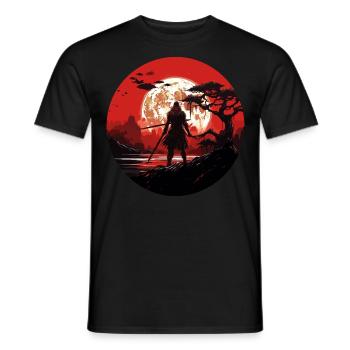 Ninja Warrior Art Print Japanese Stealth Assassin - Men's T-Shirt - black - Front - AI Model Male 178 light (178cm)