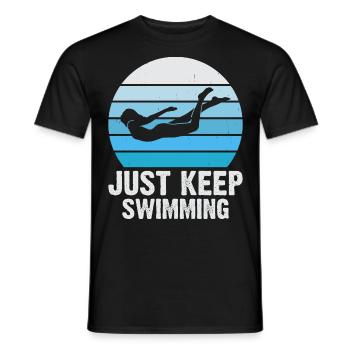 Flotteur de natation - T-shirt homme - noir - Devant - AI Model Male 178 light (178cm)