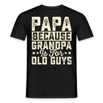 Papa Fête des pères Grand-père - T-shirt homme - noir - Devant - AI Model Male 178 light (178cm)