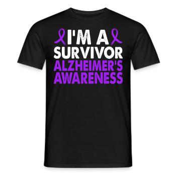 Survivor Alzheimer's Awareness Month Support - Men's T-Shirt - black - Front - AI Model Male 178 light (178cm)