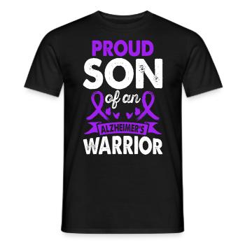 Son of Alzheimer's Warrior Awareness Month Lila - Men's T-Shirt - black - Front - AI Model Male 178 light (178cm)