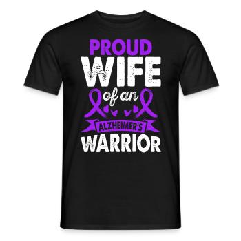 Wife of Alzheimer's Warrior Month Purple Band - Men's T-Shirt - black - Front - AI Model Male 178 light (178cm)