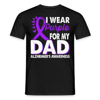 Portez du violet pour la sensibilisation à Papa Alzheimer - T-shirt homme - noir - Devant - AI Model Male 178 light (178cm)