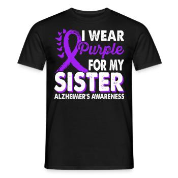 Portez du violet pour la Sœur Alzheimer - T-shirt homme - noir - Devant - AI Model Male 178 light (178cm)
