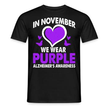 In November we wear the purple Alzheimer's - Men's T-Shirt - black - Front - AI Model Male 178 light (178cm)