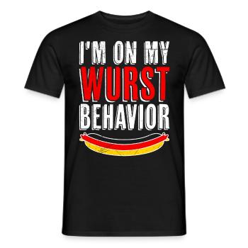 Deutsche Bratwurst I'm on my Wurst Behavior - Männer T-Shirt - Schwarz - Vorne - AI Model Male 178 light (178cm)
