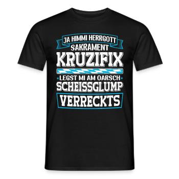 Boarisch Kruzifix Scheissglump Verreckts München - Männer T-Shirt - Schwarz - Vorne - AI Model Male 178 light (178cm)