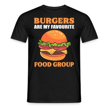 Burgers Are My Favourite Food Group Hamburger - Men's T-Shirt - black - Front - AI Model Male 178 light (178cm)