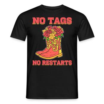 Keine Tags Keine Neustarts Line Dance Line Dancing - Männer T-Shirt - Schwarz - Vorne - AI Model Male 178 light (178cm)