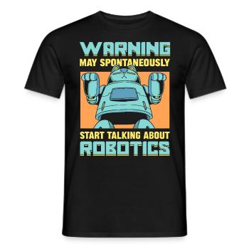 Warning May Spontaneously Start Talking About - Men's T-Shirt - black - Front - AI Model Male 178 light (178cm)