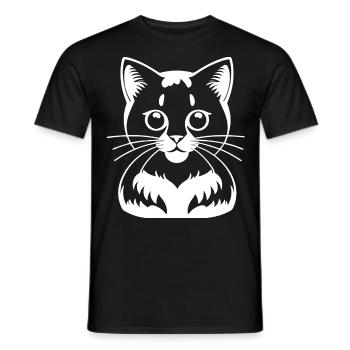 Drôle de chat Silhouette Cheeky Fun Cats - T-shirt homme - noir - Devant - AI Model Male 178 light (178cm)