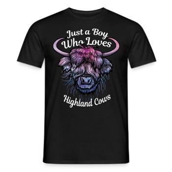 Juste un garçon qui aime les vaches des Highlands - T-shirt homme - noir - Devant - AI Model Male 178 light (178cm)