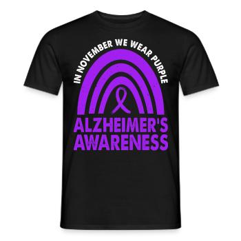 In November we wear the purple Alzheimer's - Men's T-Shirt - black - Front - AI Model Male 178 light (178cm)