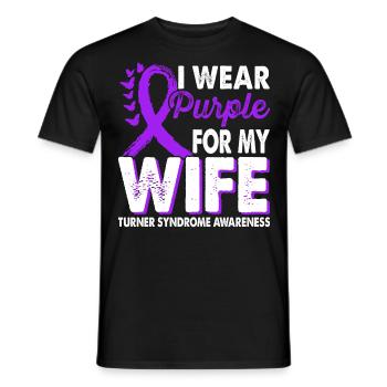 Wear purple to support the - Men's T-Shirt - black - Front - AI Model Male 178 light (178cm)