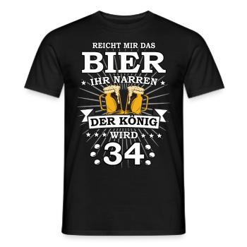 Reicht mir das Bier ihr Narren der König wird 34 - Männer T-Shirt - Schwarz - Vorne - AI Model Male 178 light (178cm)