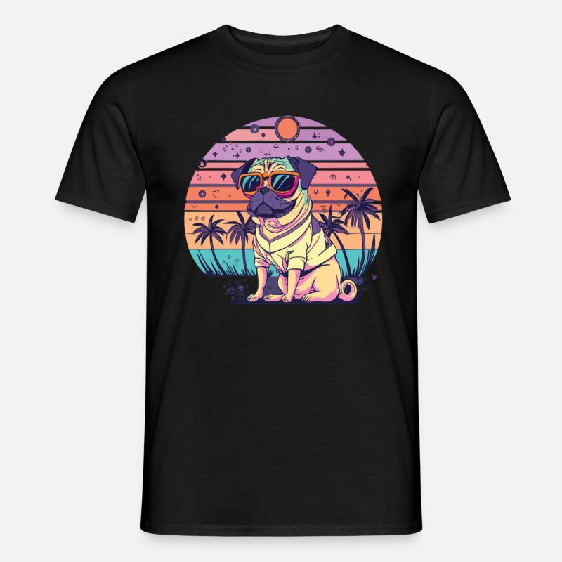 Mops Mops Hund Mops Geschenke Mops Sonnenbrille - Männer T-Shirt - Schwarz