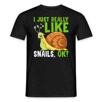 Snail lovers as well as snail owners, sluggish - Men's T-Shirt - black - Front - AI Model Male 178 light (178cm)