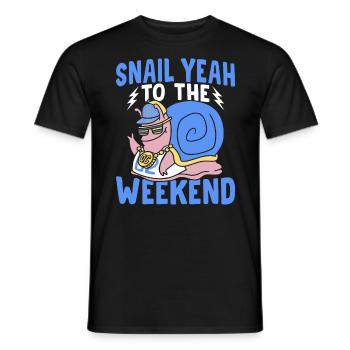 Snails Lovers Snail Yes to the weekend - Men's T-Shirt - black - Front - AI Model Male 178 light (178cm)