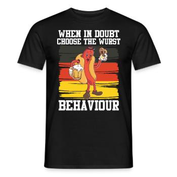 Deutsches Essen When In Doubt Choose the Wurst - Männer T-Shirt - Schwarz - Vorne - AI Model Male 178 light (178cm)