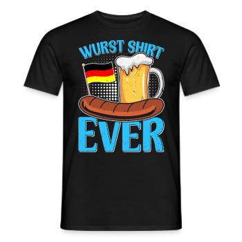 Wurst Shirt Ever Deutsches Essen Bratwurst - Männer T-Shirt - Schwarz - Vorne - AI Model Male 178 light (178cm)