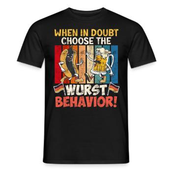 Deutsches Essen When In Doubt Choose the Wurst - Männer T-Shirt - Schwarz - Vorne - AI Model Male 178 light (178cm)