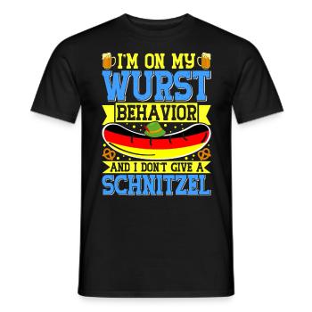 Deutschland On my Wurst Behavior Brezeln Bierfan - Männer T-Shirt - Schwarz - Vorne - AI Model Male 178 light (178cm)