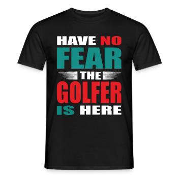Have no Fear the Golfer is here Outfit - Men's T-Shirt - black - Front - AI Model Male 178 light (178cm)