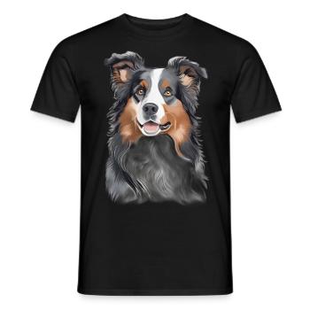 Australischer Schäferhund - Männer T-Shirt - Schwarz - Vorne - AI Model Male 178 light (178cm)