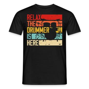 Batterie Batteur Batteur - T-shirt homme - noir - Devant - AI Model Male 178 light (178cm)