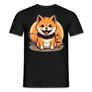 Halloween Design Shiba Inu Design - Men's T-Shirt - black - Front - AI Model Male 178 light (178cm)