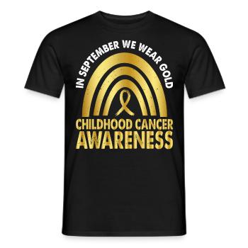 En septembre, nous portons Gold Childhood Cancer - T-shirt homme - noir - Devant - AI Model Male 178 light (178cm)