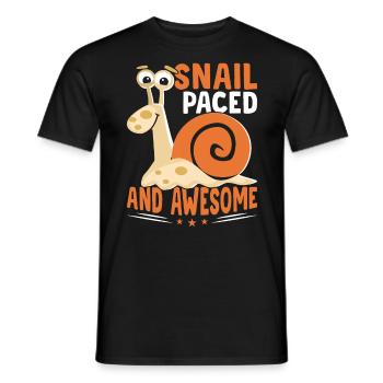 Snail lovers running at a snail's pace sluggish - Men's T-Shirt - black - Front - AI Model Male 178 light (178cm)