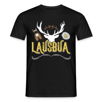 Bayerischer Lausbua Trachten Shirt Männer - Men's T-Shirt - black - Front - AI Model Male 178 light (178cm)