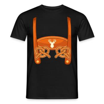 Lederhosn Bayerisches Trachten Shirt Herren - Männer T-Shirt - Schwarz - Vorne - AI Model Male 178 light (178cm)