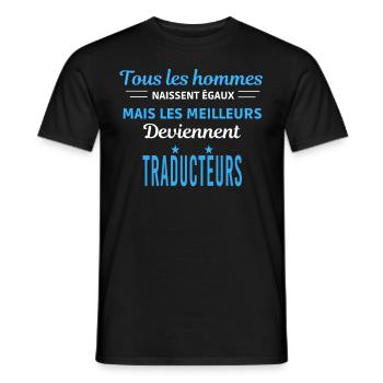 tous les hommes naissent égaux Traducteurs - T-shirt homme - noir - Devant - AI Model Male 178 light (178cm)
