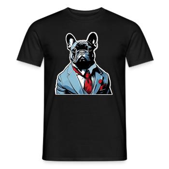 French Bulldog T Shirt Dog funny dog design Hunde - Männer T-Shirt - Schwarz - Vorne - AI Model Male 178 light (178cm)