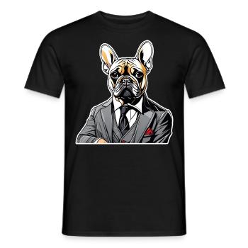 French Bulldog T Shirt Dog funny dog design Hunde - Männer T-Shirt - Schwarz - Vorne - AI Model Male 178 light (178cm)