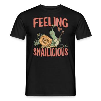 Snail Lover Snailicious Sluggish Running Jogging - Men's T-Shirt - black - Front - AI Model Male 178 light (178cm)