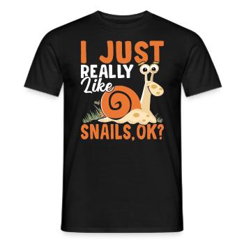 Snail lovers like snail owners - Men's T-Shirt - black - Front - AI Model Male 178 light (178cm)